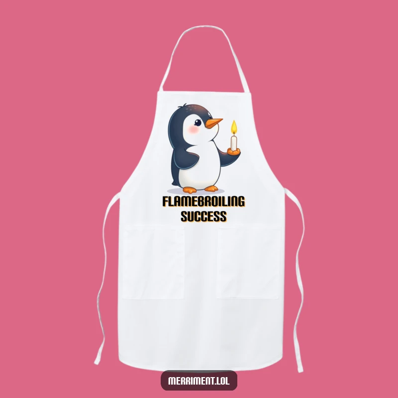 Funny Penguin Candle Apron: Illuminate Your Culinary Adventures