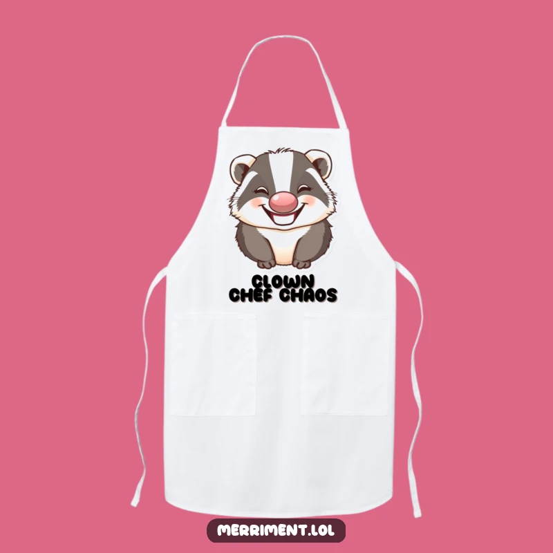 Funny Badger Clown Apron: Cook Up Laughs with This Hilarious Jester Gear
