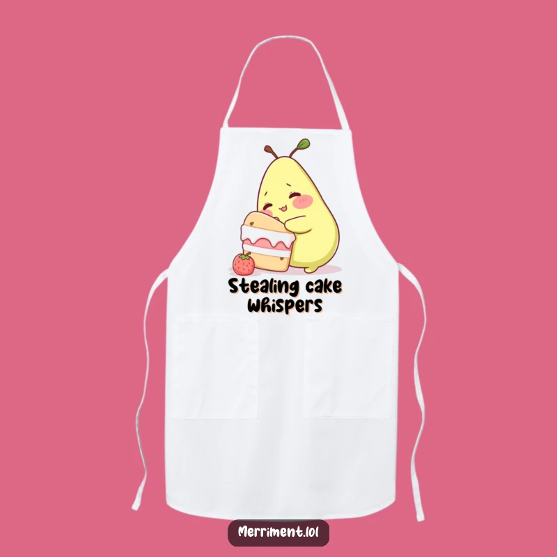 Funny Blushing Pear Cake Sneak Apron: Bake with Sweet Humor