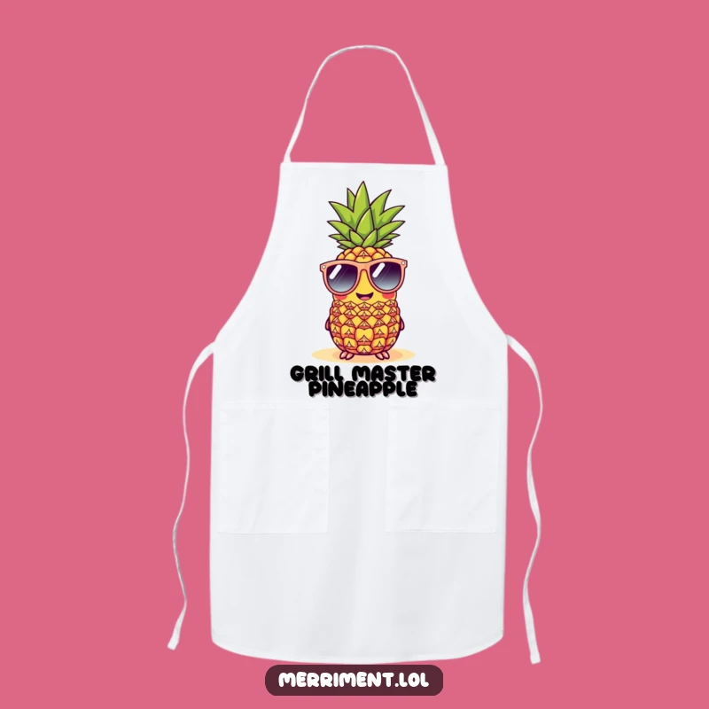Funny Cheerful Pineapple Sunglasses Apron - BBQ & Beach Party Humor