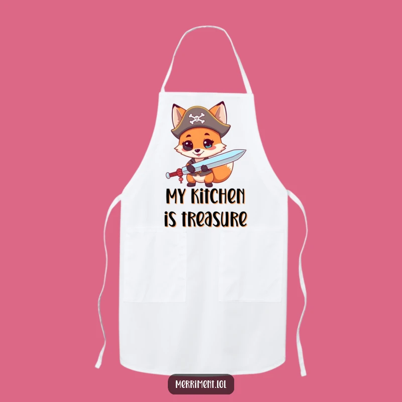 Funny Fox Pirate Chef Apron: Cook Up Sweet Adventures!