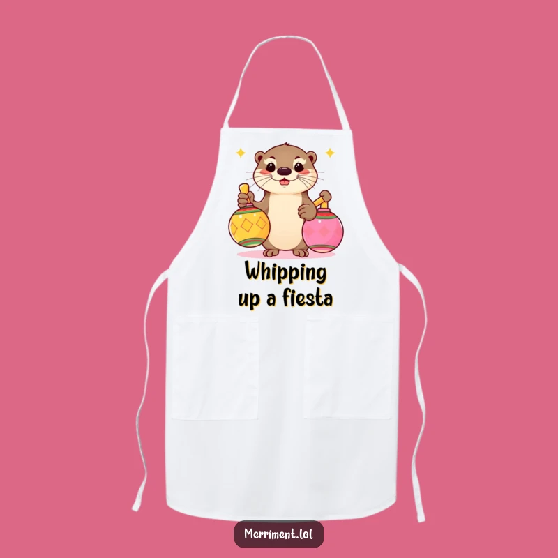 Funny Otter Fiesta Apron: Cook Up Some Fun!