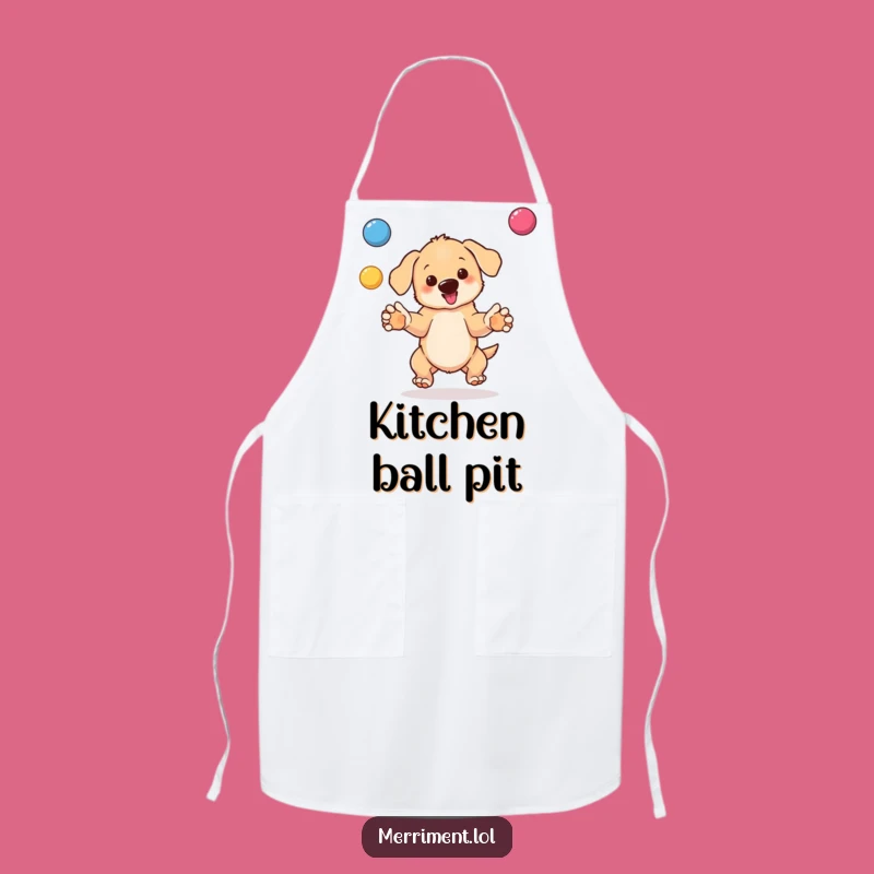 Funny Puppy Juggling Apron: Cook with Playful Prowess - Unique Gift!