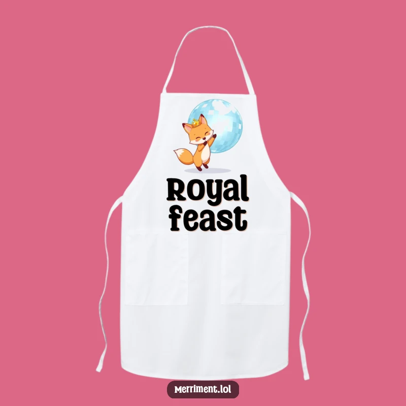Funny Fox Disco King Apron: Cook up fun with sparkling style!
