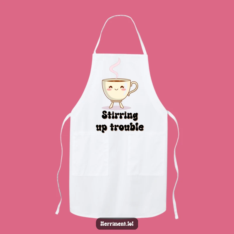 Funny Dancing Teacup Steam Shape Apron - Cook with Cheer and Whimsical Flair