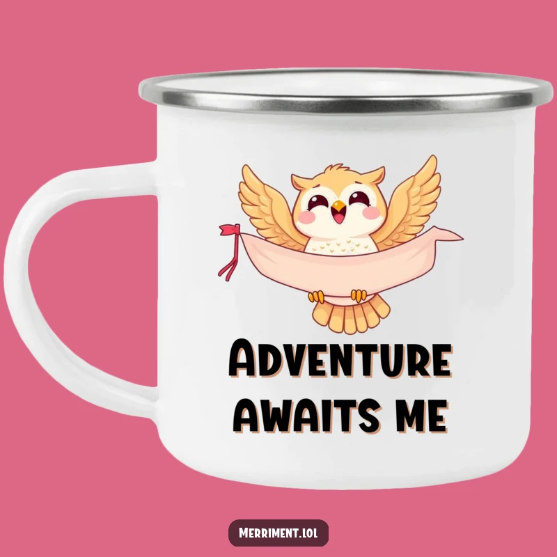 Funny Owl Camping Mug - Adventure with This Joyful Soaring Companion!