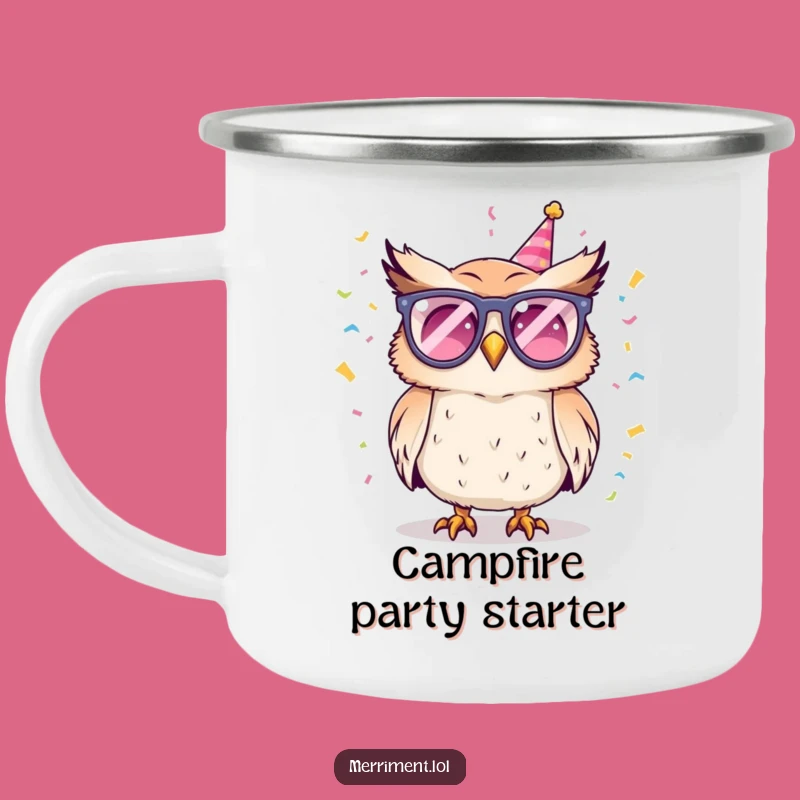 Funny Owl Party Camping Mug: Festive Sips Under the Stars