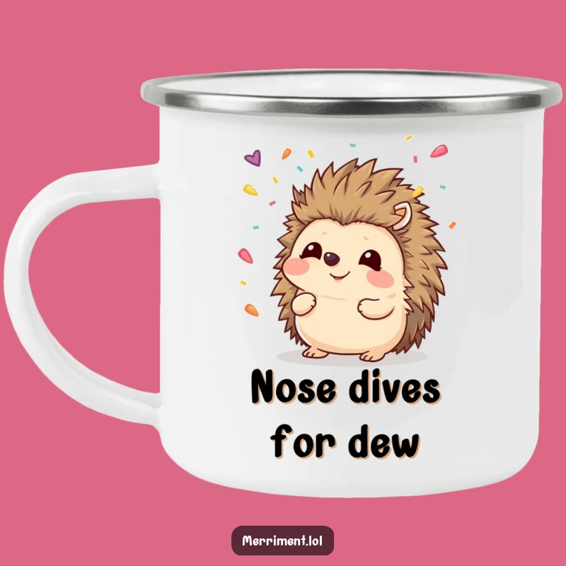 Funny Hedgehog Confetti Camping Mug: Rugged Humor for Outdoor Adventures
