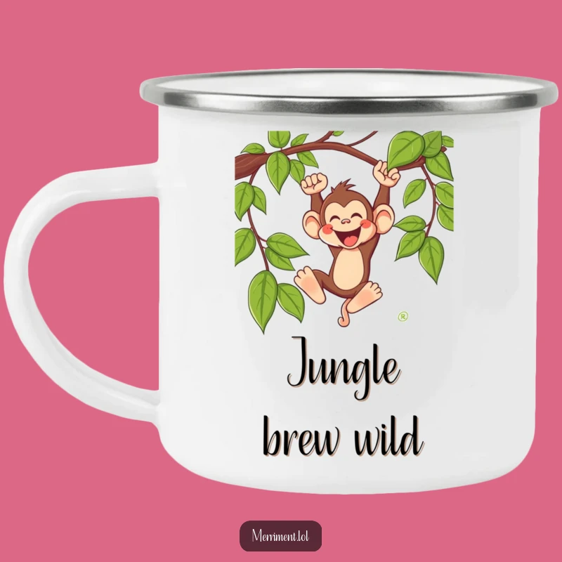 Funny Monkey Camping Mug: Wild Swing Adventure - Great Jungle Gift