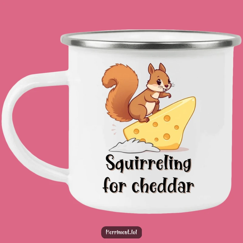 Funny Squirrel Cheese Surf Camping Mug: Enjoy Hot Drinks with Hilarious Outdoor Adventures
