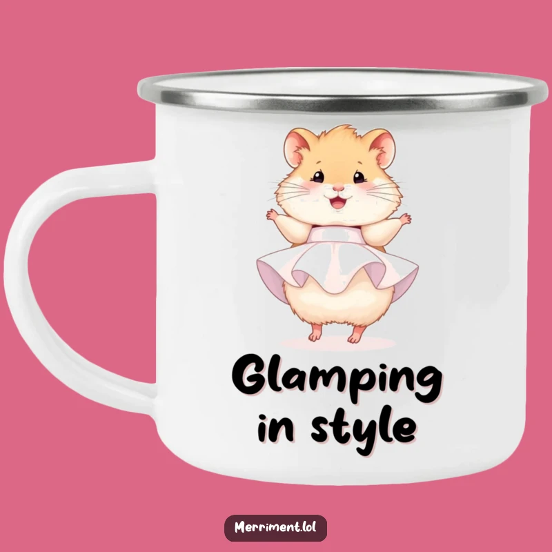 Funny Hamster Party Camping Mug: Outdoor Celebration, Durable Funny Gift Cup