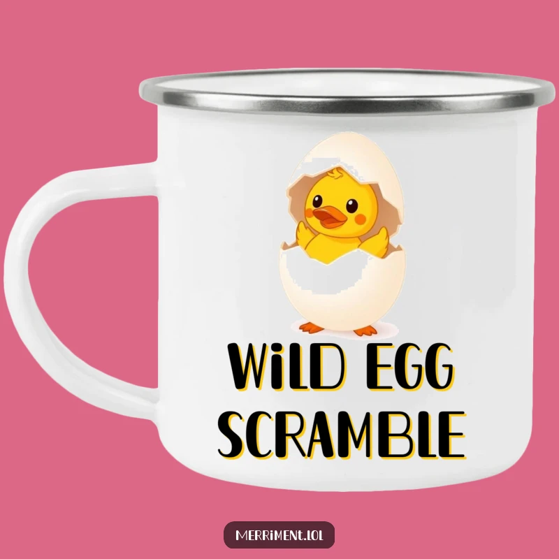 Funny Surprised Egg Rubber Duck Camping Mug - Whimsical Humor for Your Outdoor Brew