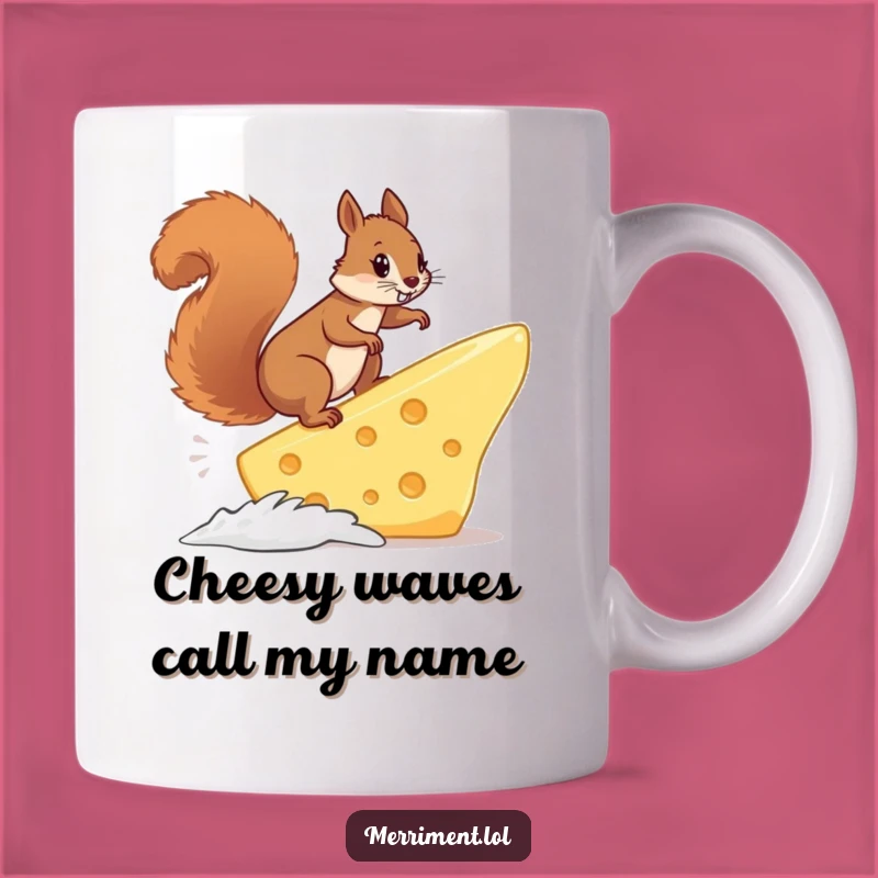 Funny Squirrel Cheese Surf Mug: A Hilarious Gift for Cheese Lovers and Animal Enthusiasts