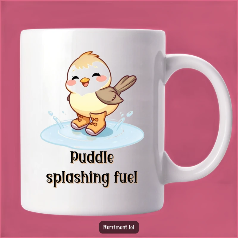 Funny Chickadee Puddle Splash Mug: A Joyful Gift for Bird Lovers and Playful Souls
