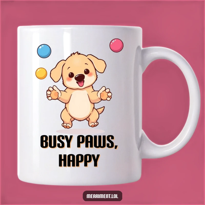 Funny Puppy Juggling Mug: Hilarious Gift for Dog Lovers & Multi-Taskers!