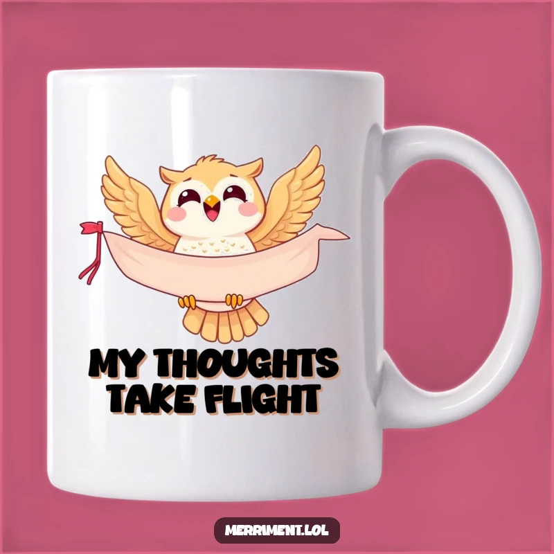 Funny Joyful Owl Banner Mug - Perfect Gift for Bird Lovers & Bookworms