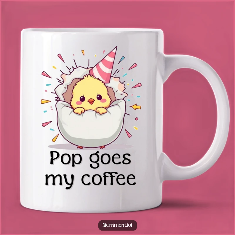 Funny Chick Party Popper Mug: Hilarious Surprise Gift for Festive Fun