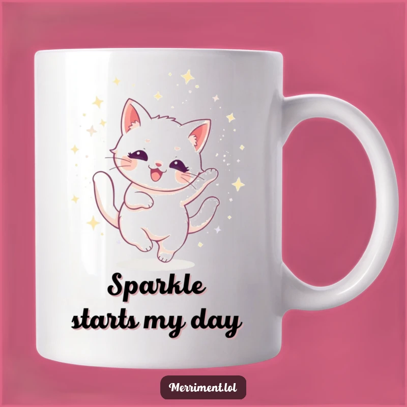 Funny Radiant Cat Glitter Mug: Purrfectly Hilarious Gift for Cat Lovers