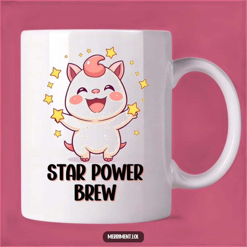 Funny Star Juggling Creature Mug: Joyful Grin Makes a Perfect Funny Gift