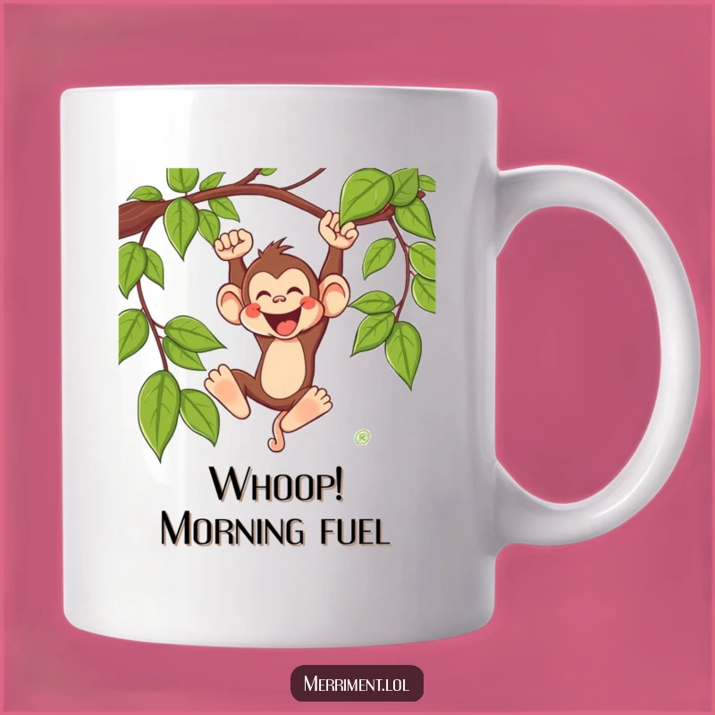 Funny Monkey Swinging Mug: Joyous Whoop Swing - Wildly Fun Gift