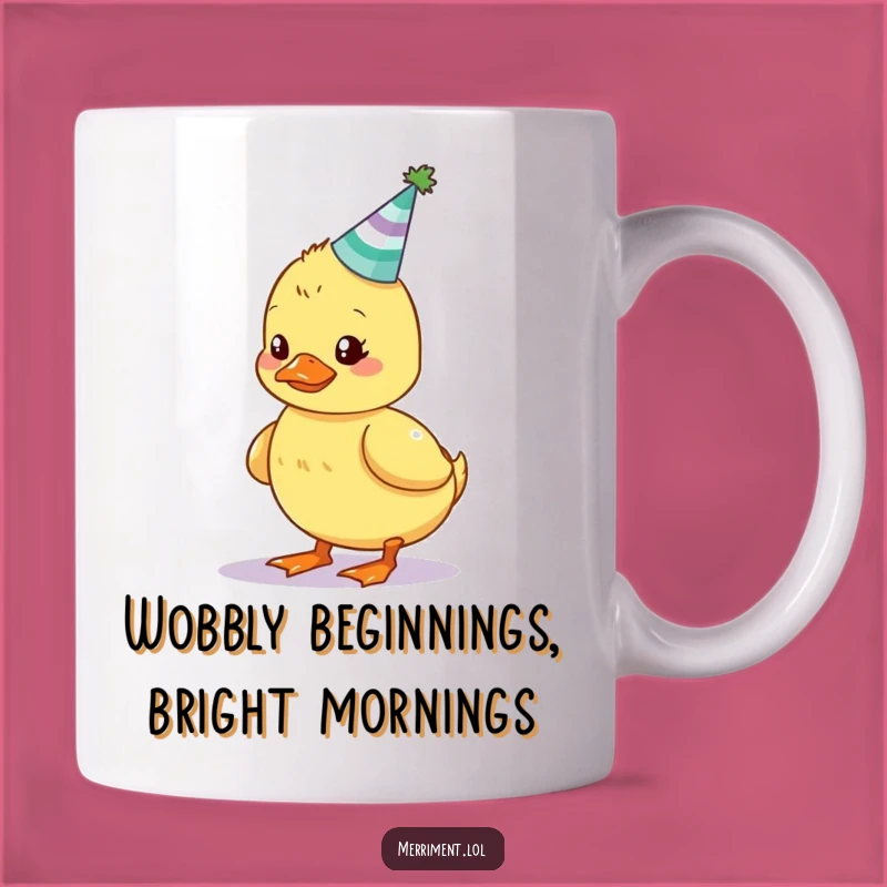 Funny Wobbly Duckling Party Hat Mug: Hilarious Birthday Gift for a Good Laugh