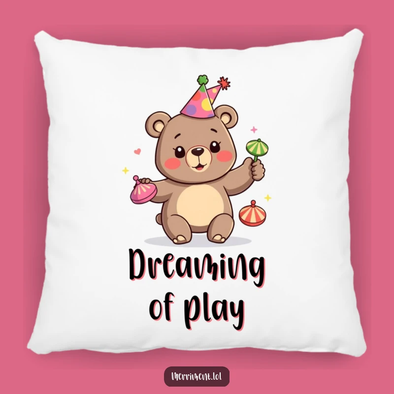 Cozy Funny Bear Juggling Pillow - Hilarious Party Accent