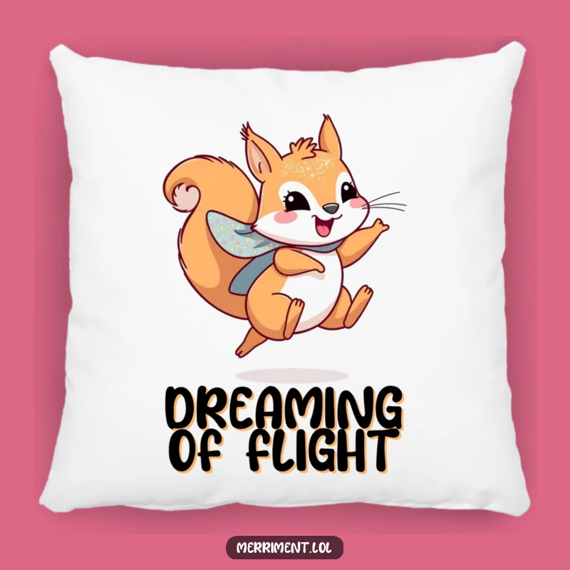 Funny Squirrel Hero Pillow - Snuggle Up with Leaping Fun!