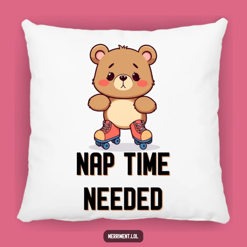 Funny Bewildered Bear Roller Skate Pillow: Hilarious Wobble Cushion Gift