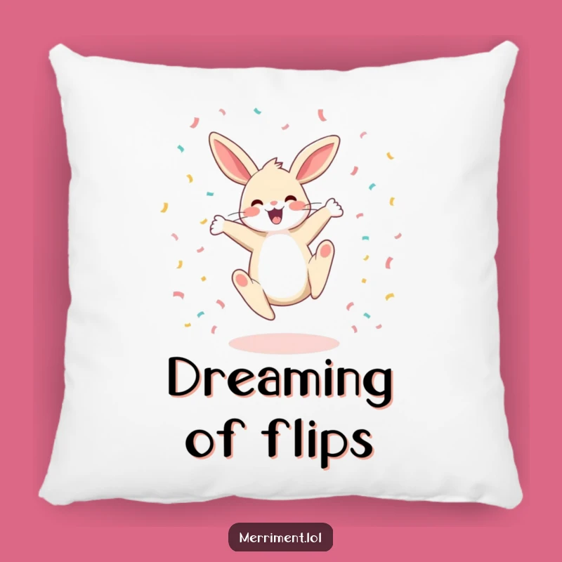 Funny Bunny Cartwheel Pillow: Cozy Celebration Funny Gift