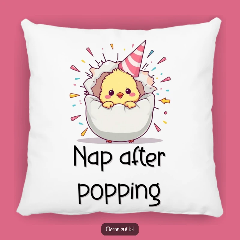 Funny Chick Party Popper Pillow: Cozy Comfort & Festive Cheer