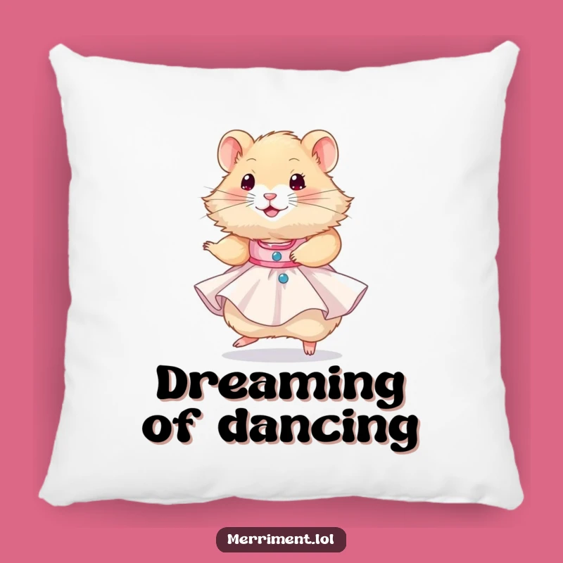 Funny Hamster Party Dress Pillow: Snuggle Up with Hilarious Festive Comfort!