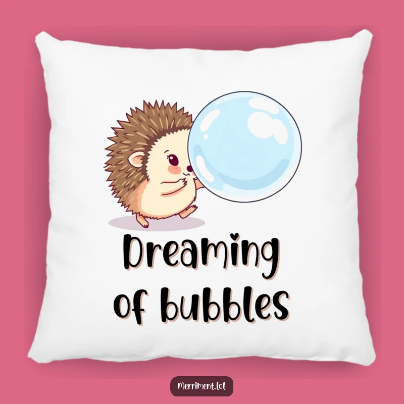Funny Hedgehog Bubble Chase Pillow Gift - Cozy Prickle's Playful Comfort