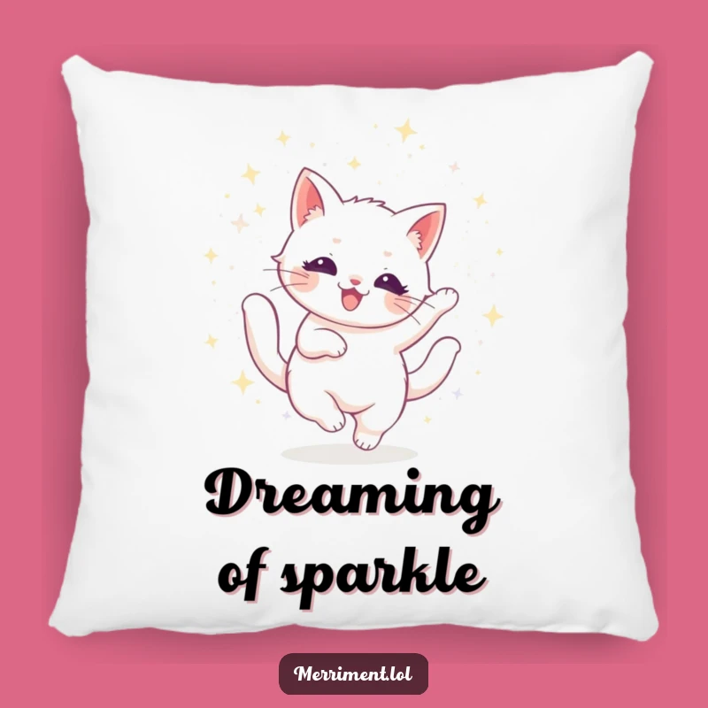 Funny Radiant Cat Glitter Pillow: Cozy Comfort with a Dazzling Touch