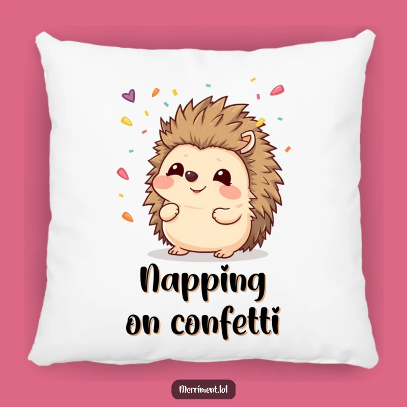 Funny Hedgehog Confetti Pillow: Cozy & Hilarious Decor for a Cheerful Home