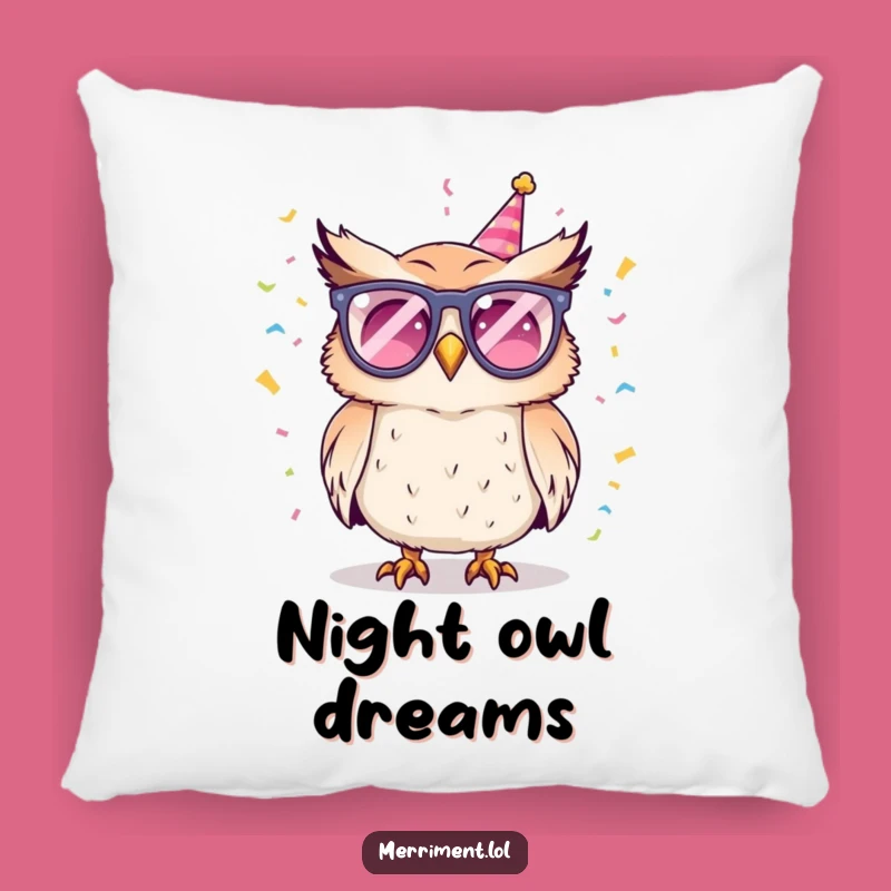 Funny Owl Party Pillow: Cuddle Up with Festive Cheer