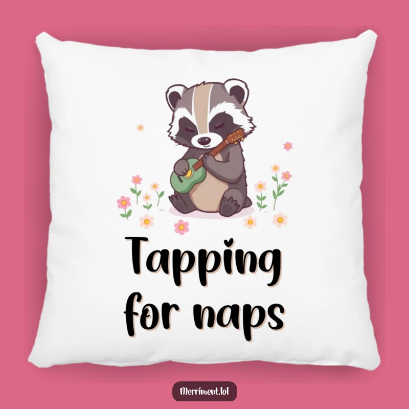 Funny Badger Bloom Pillow: Cozy Comfort with Enchanting Floral Vibes