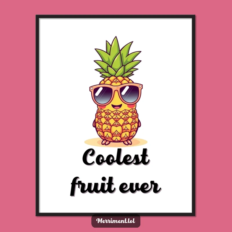 Funny Cheerful Pineapple Sunglasses Digital Art - Instant Tropical Vibes for Your Walls