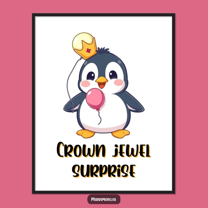 Funny Penguin Digital Art - Instant Royal Surprise Decor!