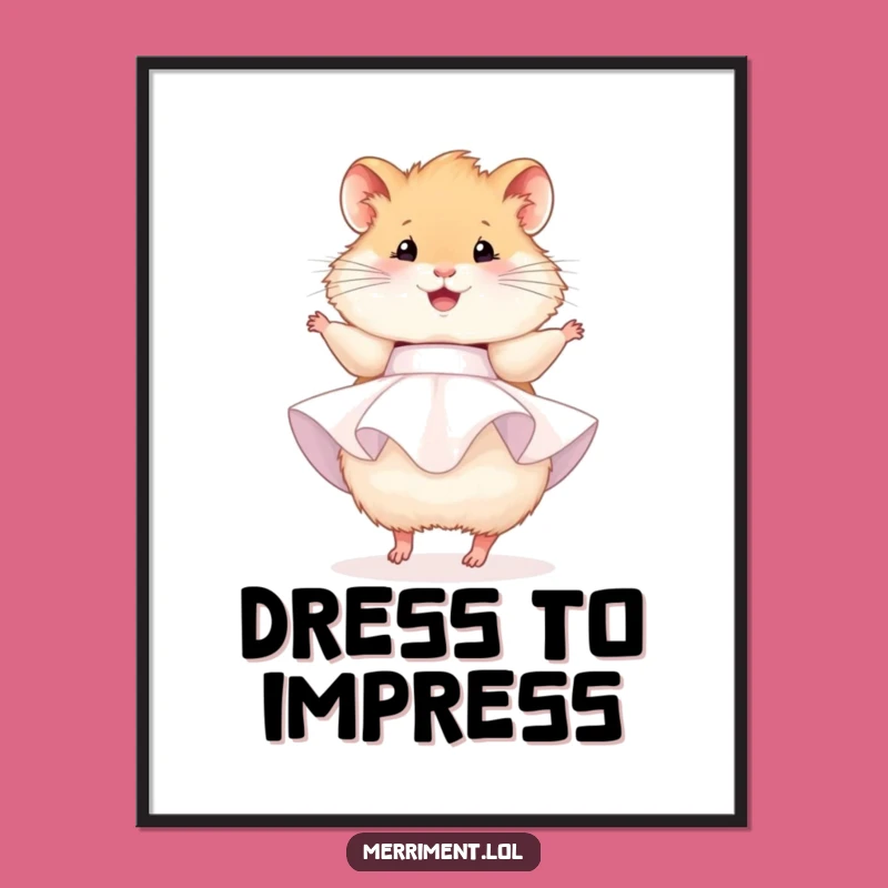 Funny Hamster Party Digital Art: Printable Cute Design, Instant Funny Gift Download
