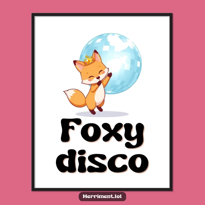 Funny Fox Disco King Digital Art: Instant party vibes for your walls!