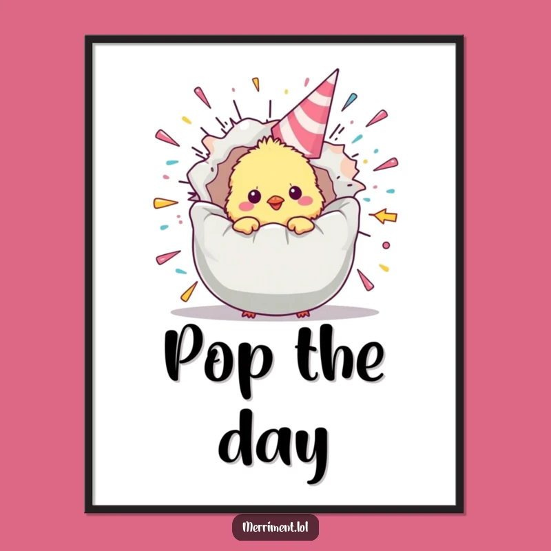 Funny Chick Party Popper Digital Art: Instant Festive Decor