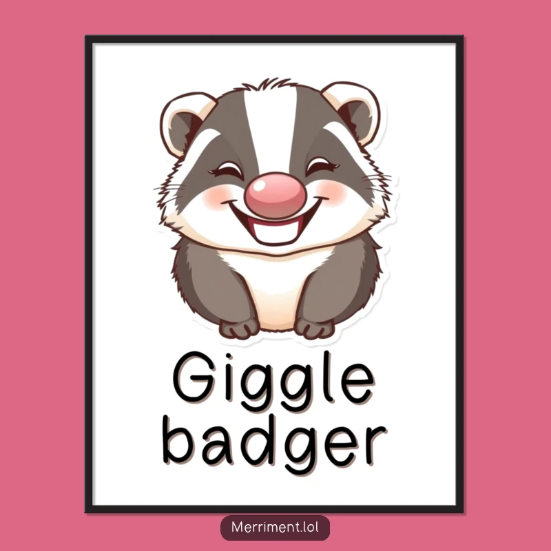 Funny Badger Clown Digital Art: Hilarious Print for Comedy and Art Lovers