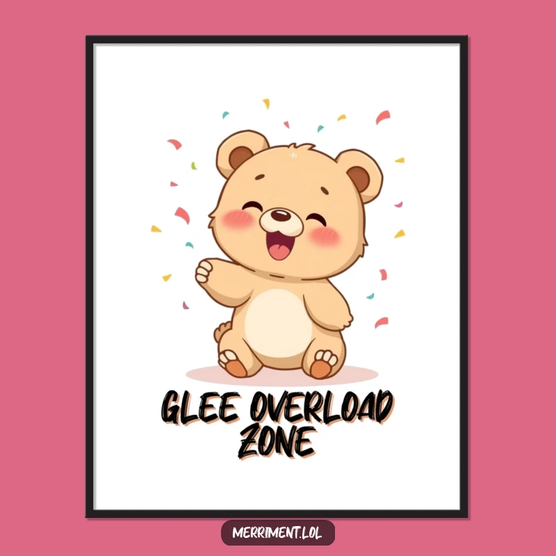 Funny Bear Cub Digital Art - Instant Giggles and Confetti Cheer!
