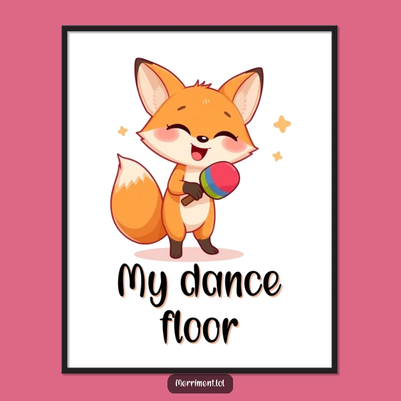 Funny Fox Dancing Digital Art - Hilarious Giggling Animal Print Gift