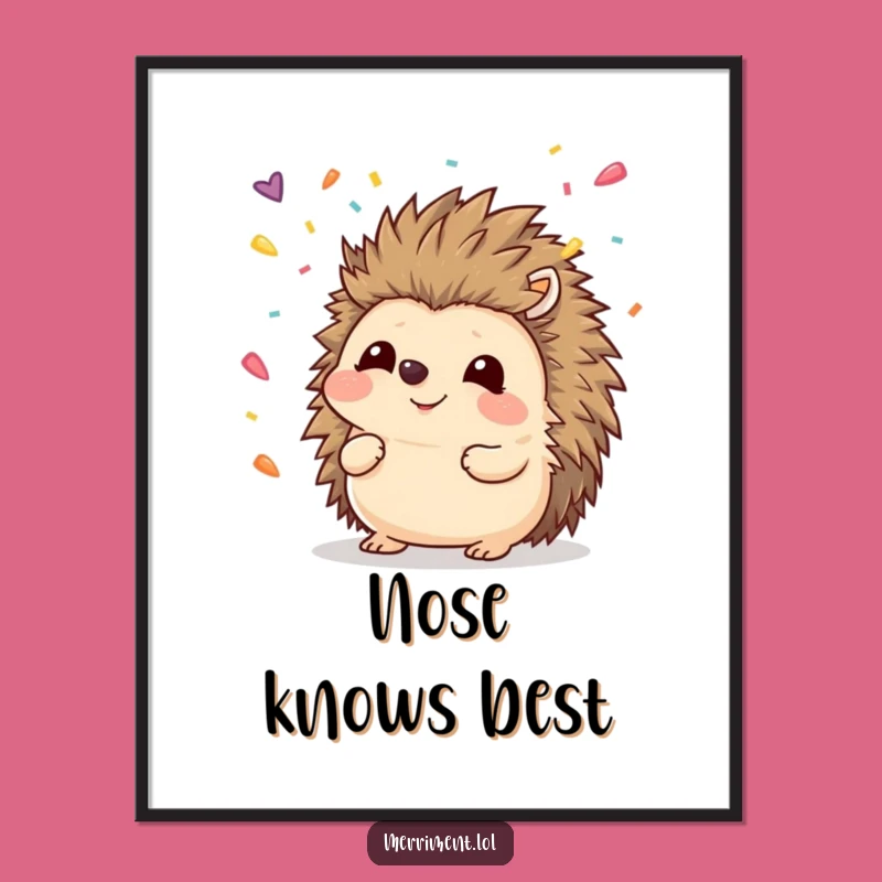 Funny Hedgehog Confetti Digital Art: Instant Hilarious Decor for Any Space