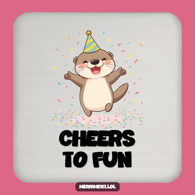 Funny Otter Party Coaster: Protect Surfaces with Festive Flair