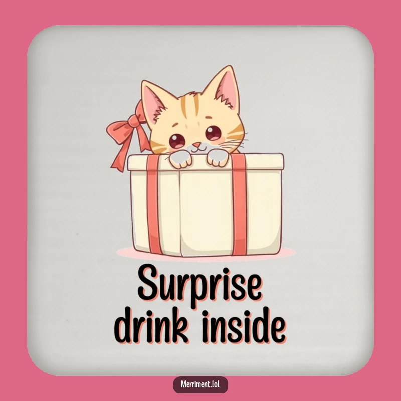 Funny Cat Gift Box Drink Coasters: Protect Surfaces with Hilarious Feline Charm!