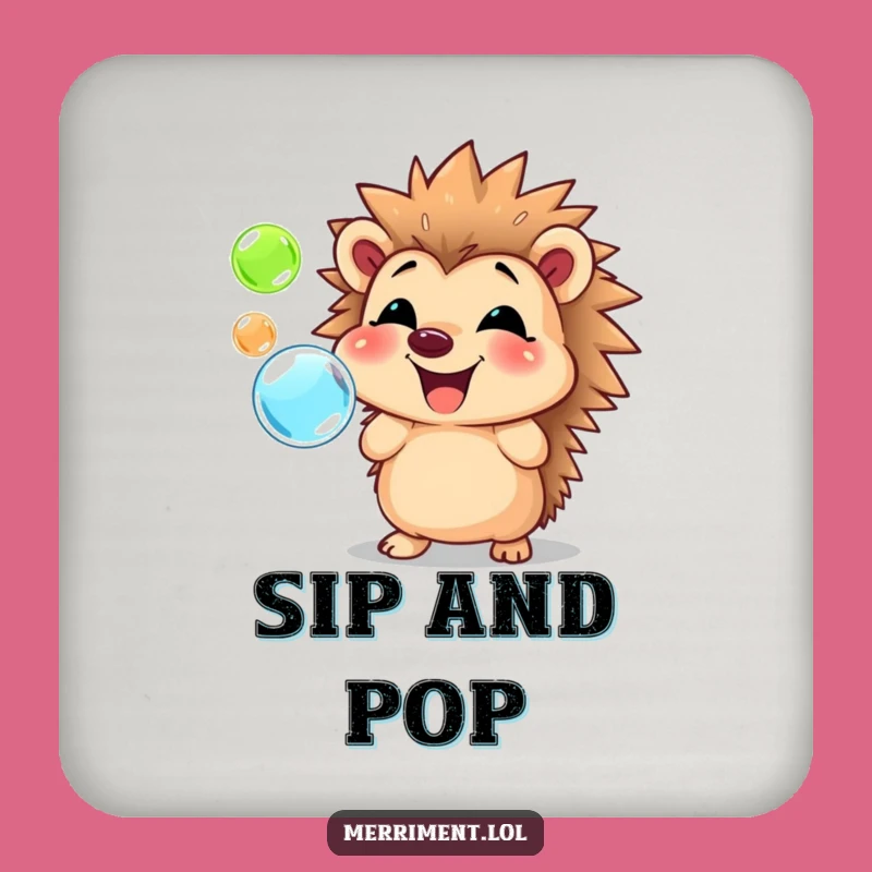 Funny Hedgehog Bubble Coaster: Protect Surfaces with Cheerful Bubbles
