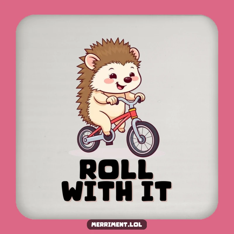 Funny Hedgehog Unicycle Coaster: Protect Surfaces with Hilarious Cyclist Flair
