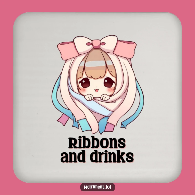 Funny Playful Character Drink Coaster: Ribbon Peek Protection, Perfect Funny Gift